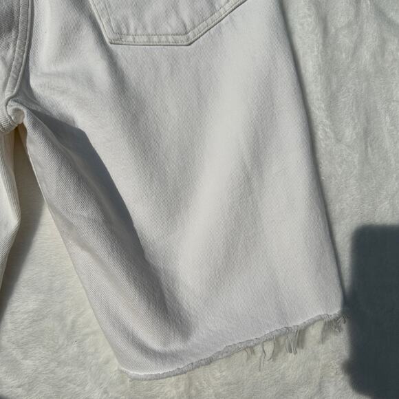 AGOLDE 90's Pinch Waist High Rise Cutoff Jean Shorts Porcelain White Size 27 - Picture 12 of 14